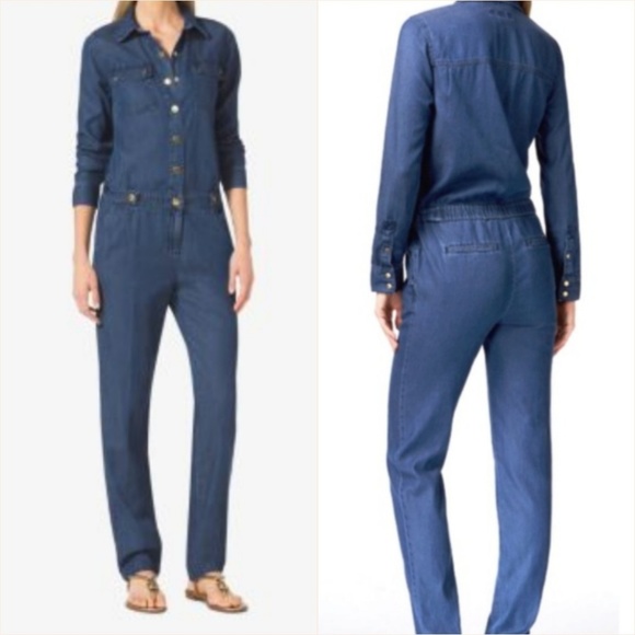 michael kors denim jumpsuit